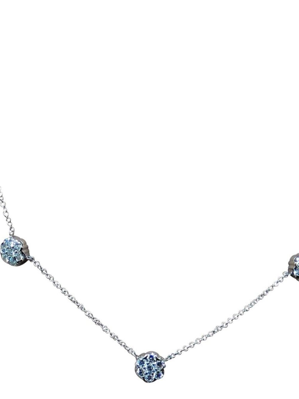 4.40CT NATURAL DIAMONDS CLUSTER BY YARD NECKLACE G/VS 14KT*